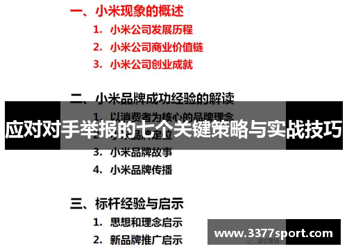 应对对手举报的七个关键策略与实战技巧