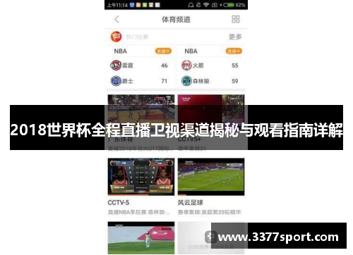 2018世界杯全程直播卫视渠道揭秘与观看指南详解