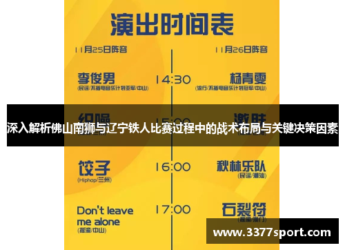 深入解析佛山南狮与辽宁铁人比赛过程中的战术布局与关键决策因素